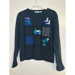 Vintage Country Suburbans Womens Knit Grandmacore Cozy Ski Sweater Medium
